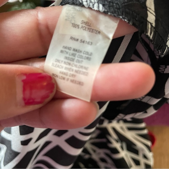 Calvin Klein Black/White Cross Hatch  Drawstring‎ Women Dress Pants M - Picture 5 of 5